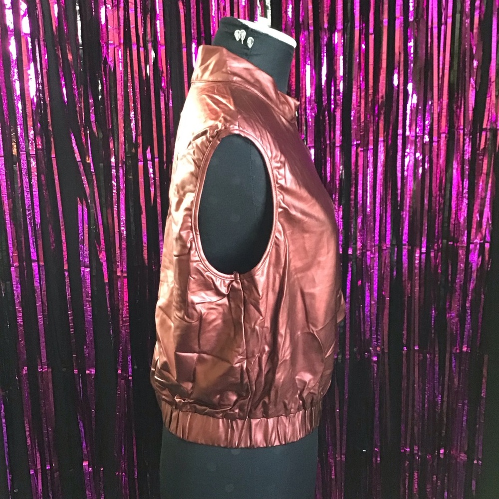 Metallic Copper Zip-Front Vest - Picture 2 of 2